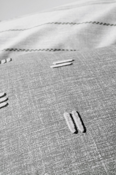 Lenjerie de pat cu broderie, 6 piese, bumbac 100%, Cotton Box, Patara - Grey [3]