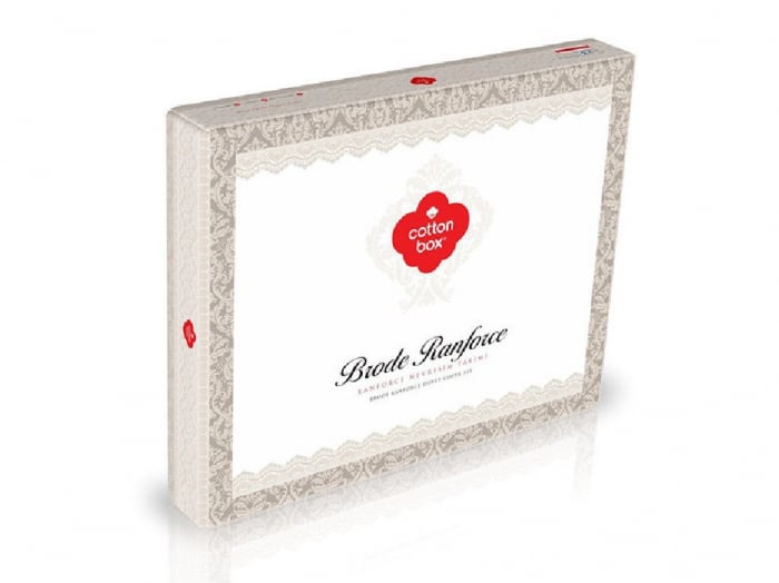 Lenjerie de pat cu broderie, 6 piese, bumbac 100%, Cotton Box, Carel - Mint [3]