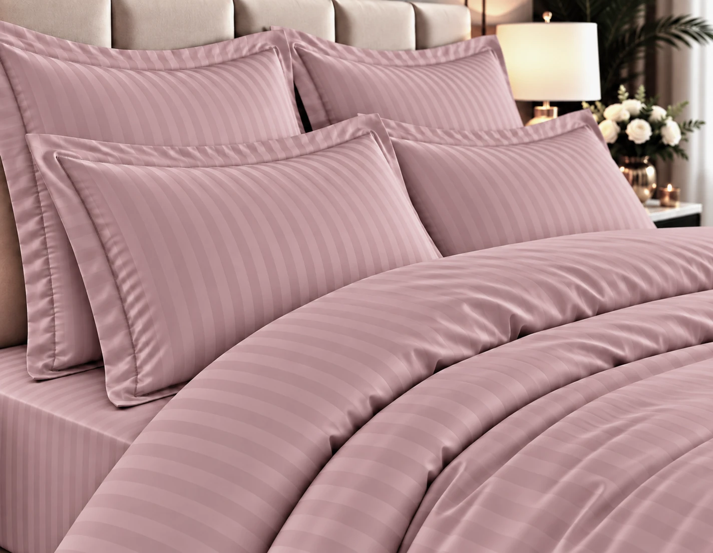 Lenjerie de pat Damasc HORECA - ZEFIR - dunga 1cm - Marime: king size [3]