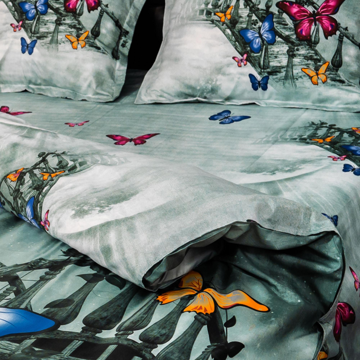Lenjerie de pat digital print 3D (BUTTERFLY ON THE BRIDGE) [3]