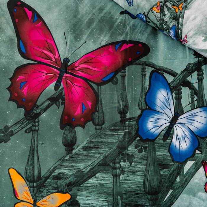 Lenjerie de pat digital print 3D (BUTTERFLY ON THE BRIDGE) [2]