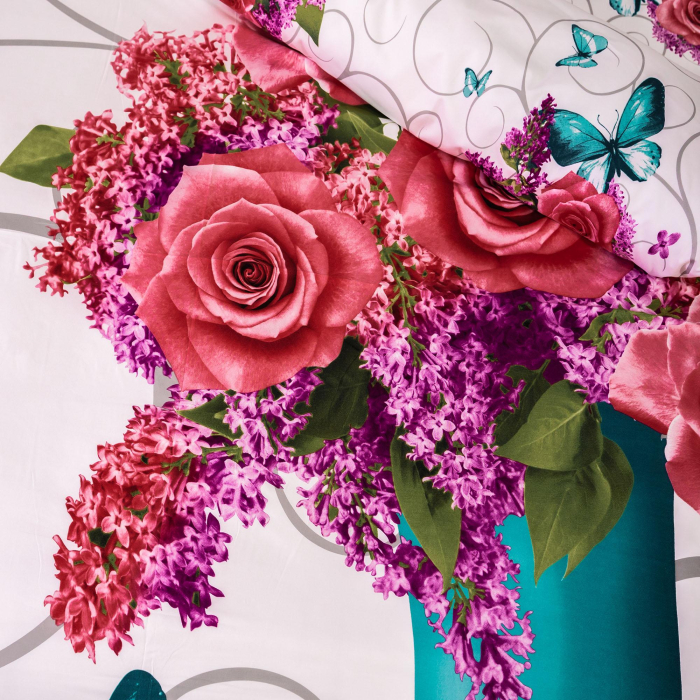 Lenjerie de pat digital print 3D (LILIAC FLOWERS) [2]