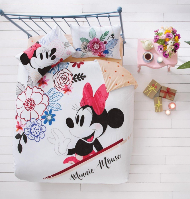 Lenjerie de pat, două persoane, bumbac 100%, TAC, Disney Minnie WaterColour [2]