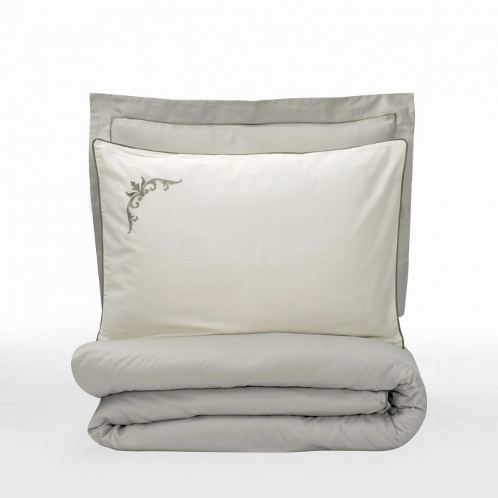 Lenjerie de pat Elite satin  brodată, 6 piese, bumbac 100%, Cotton Box, Teresa - Beige [3]
