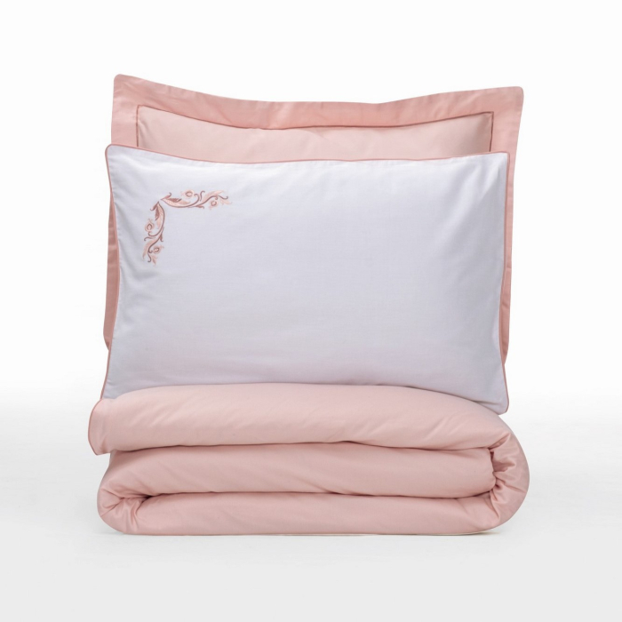 Lenjerie de pat Elite satin  brodată, 6 piese, bumbac 100%, Cotton Box, Melinda - Pink [3]