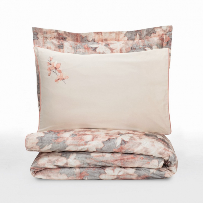 Lenjerie de pat Elite satin  brodată, 6 piese, bumbac 100%, Cotton Box, Layana - Pink [3]