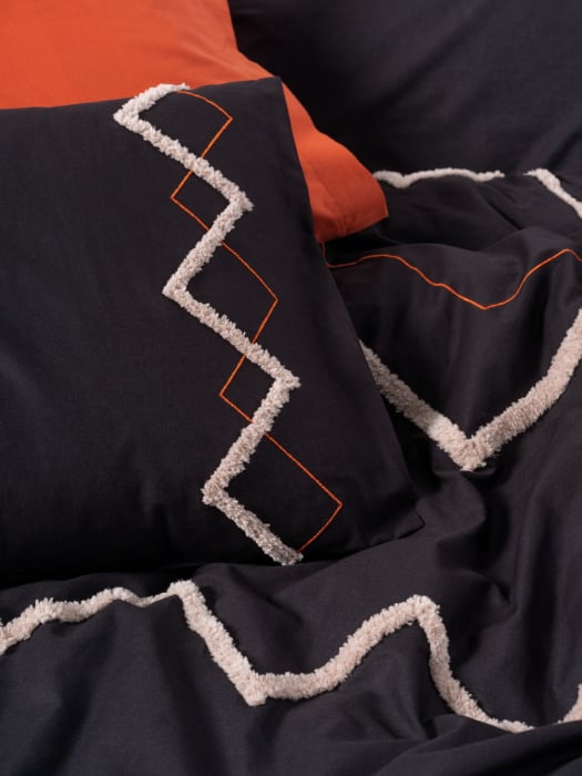 Lenjerie de pat Puff, două persoane, bumbac 100%, Cotton Box, Mirely - Tile Red [3]