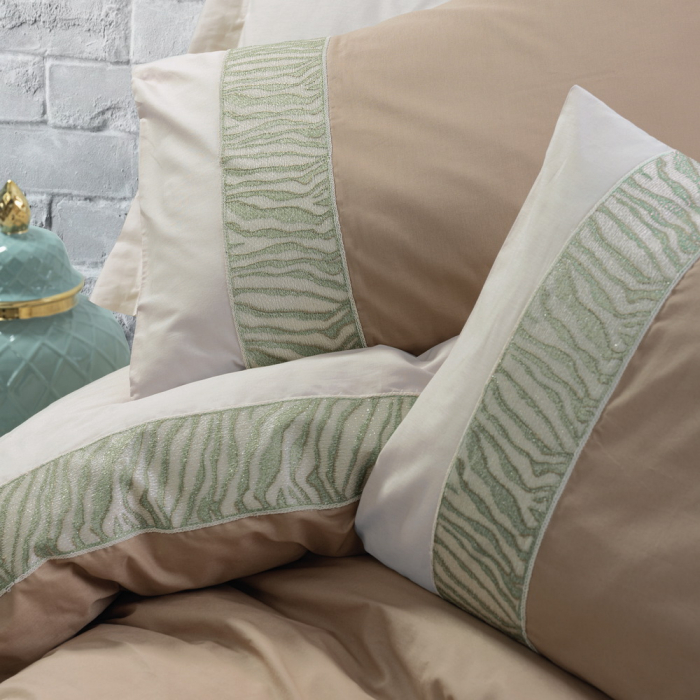 Lenjerie de pat ranforce, două persoane, bumbac 100%, Cotton Box, Beldon - Mink [2]