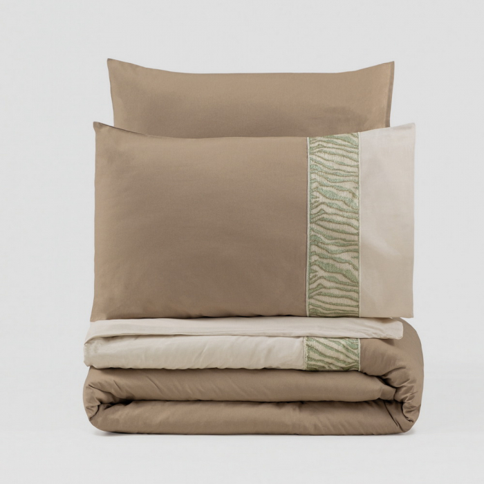 Lenjerie de pat ranforce, două persoane, bumbac 100%, Cotton Box, Beldon - Mink [3]