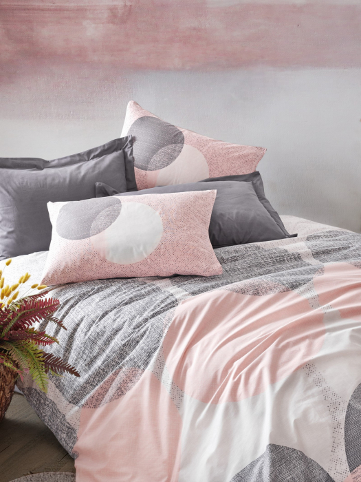 Lenjerie de pat ranforce, două persoane, bumbac 100%, Cotton Box, Leron - Grey [2]