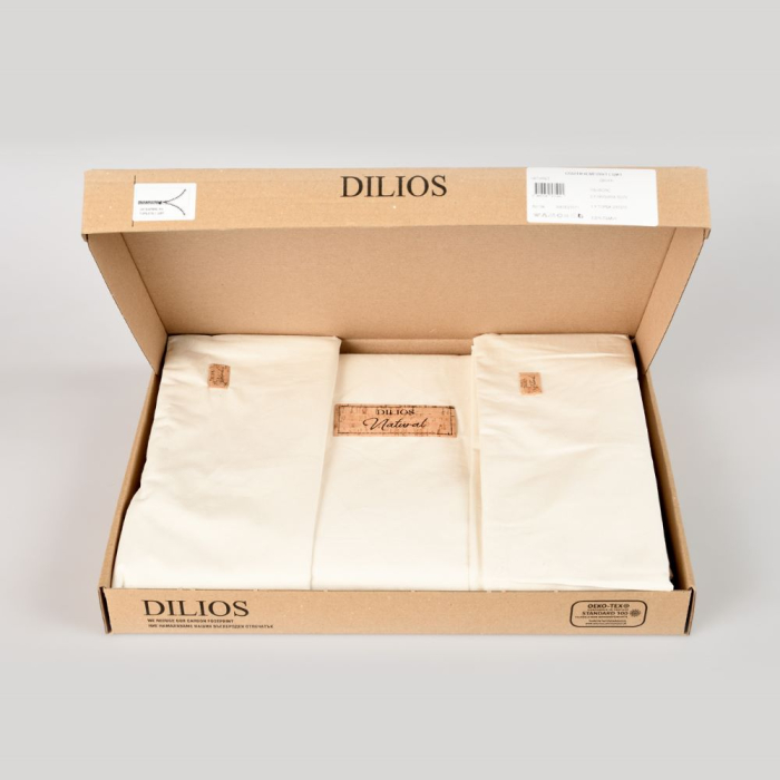 Lenjerie de pat ranforce, doua persoane, bumbac 100%, 3 piese Natural Light [2]