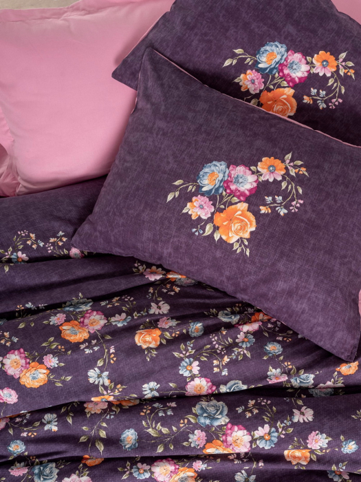 Lenjerie de pat ranforce, două persoane, bumbac 100%, Cotton Box, Alessa - Pink [2]