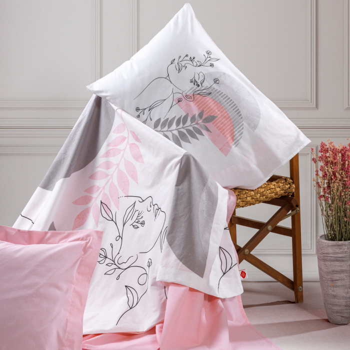 Lenjerie de pat ranforce, două persoane, bumbac 100%, Cotton Box, Pretty - Pink [2]