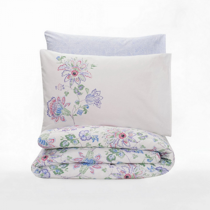 Lenjerie de pat ranforce, două persoane, bumbac 100%, Cotton Box, Adsila - Blue [3]