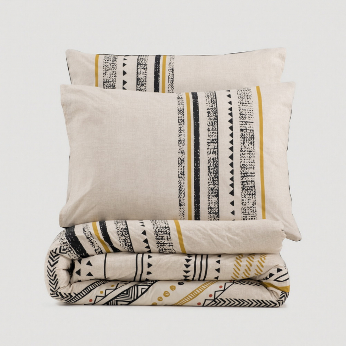 Lenjerie de pat ranforce, două persoane, bumbac 100%, Cotton Box, Elvira - Black [3]