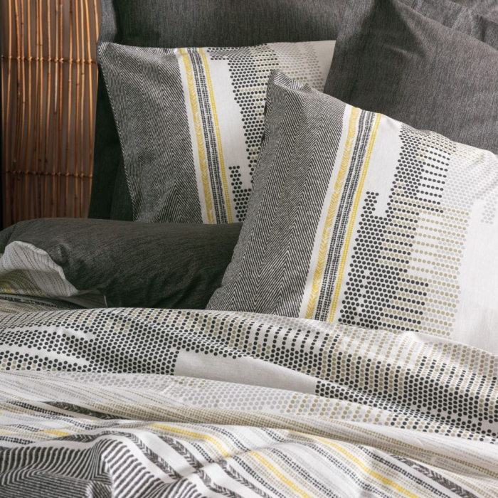 Lenjerie de pat ranforce, două persoane, bumbac 100%, Cotton Box, Taron - Mink [2]