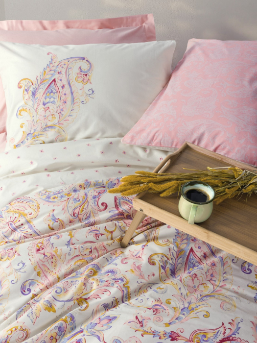 Lenjerie de pat ranforce, două persoane, bumbac 100%, Cotton Box, Muna - Pink [3]