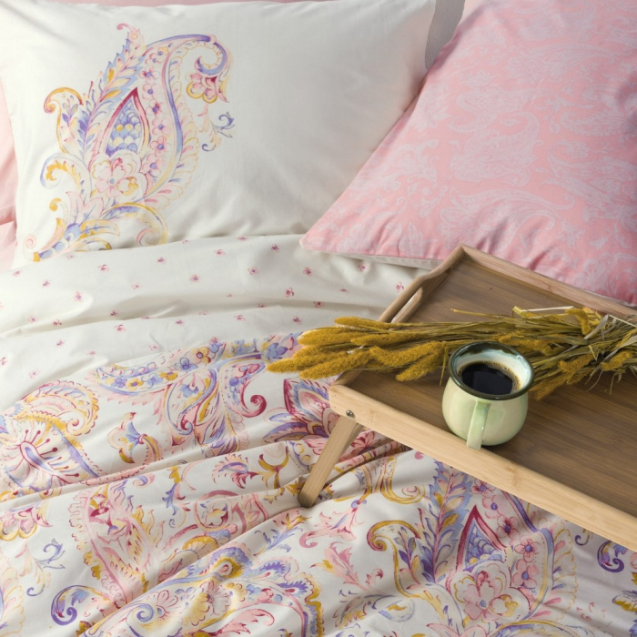 Lenjerie de pat ranforce, două persoane, bumbac 100%, Cotton Box, Muna - Pink [2]