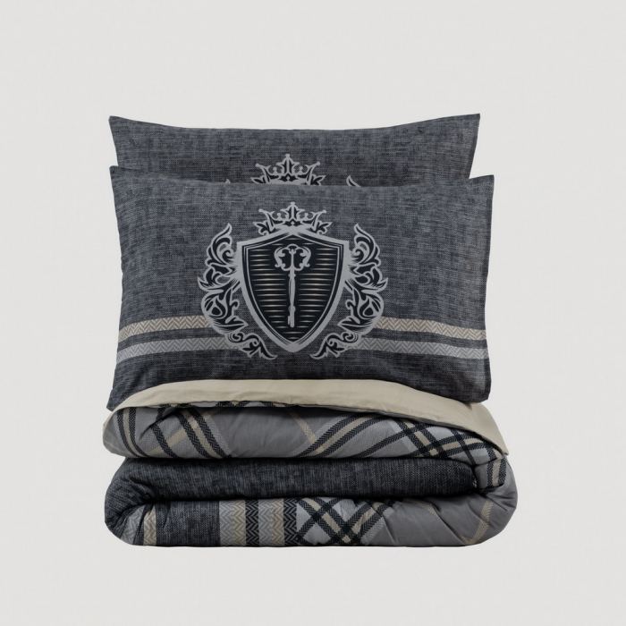 Lenjerie de pat ranforce, două persoane, bumbac 100%, Cotton Box, Thor - Beige [3]