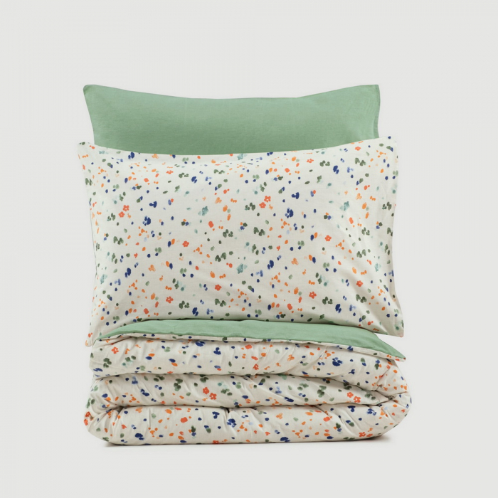 Lenjerie de pat ranforce, două persoane, bumbac 100%, Cotton Box, Lola - Green [3]