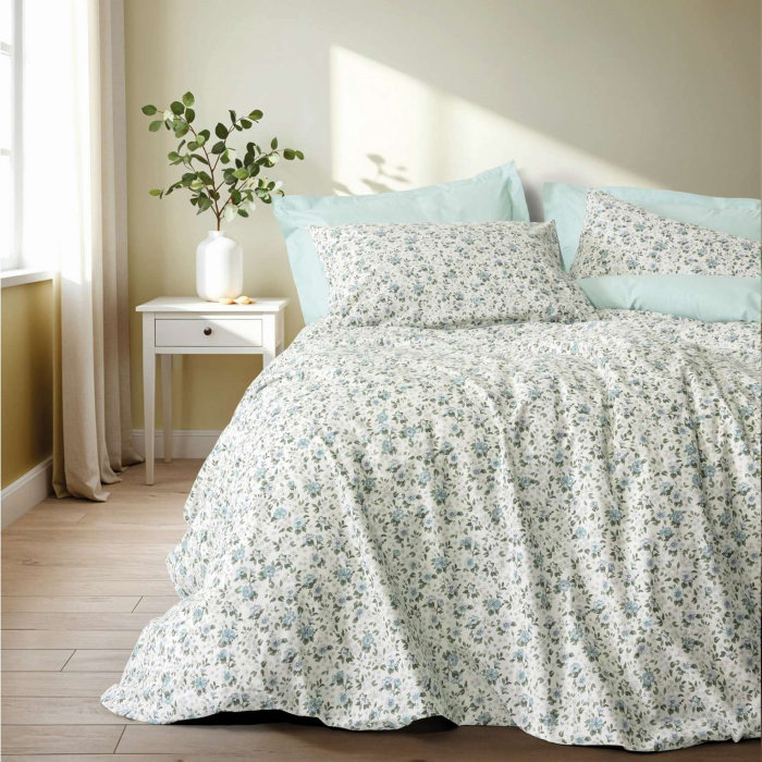 Lenjerie de pat ranforce, două persoane, bumbac 100%, Cotton Box, Nola - Mint [1]