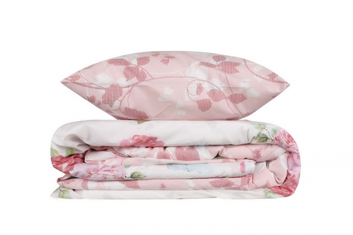 Lenjerie de pat ranforce, două persoane, bumbac 100%, Cotton Box, Rosella - Pink [3]