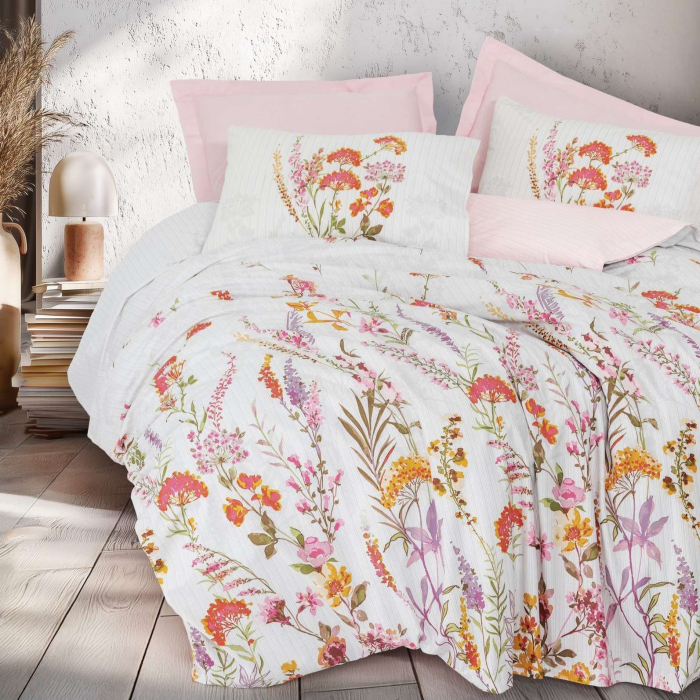 Lenjerie de pat ranforce, două persoane, bumbac 100%, Cotton Box, Lilura - Pink [1]