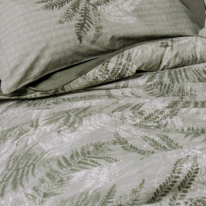 Lenjerie de pat ranforce, două persoane, bumbac 100%, Cotton Box, Frond - Khaki [3]