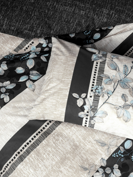 Lenjerie de pat ranforce, două persoane, bumbac 100%, Cotton Box, Lehlare - Anthracite [2]