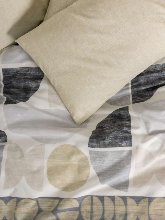 Lenjerie de pat ranforce, două persoane, bumbac 100%, Cotton Box, Formo - Beige [2]