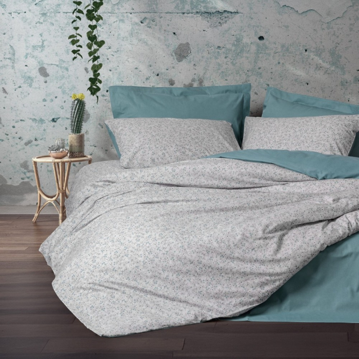 Lenjerie de pat ranforce, două persoane, bumbac 100%, Cotton Box, June - Mint [1]
