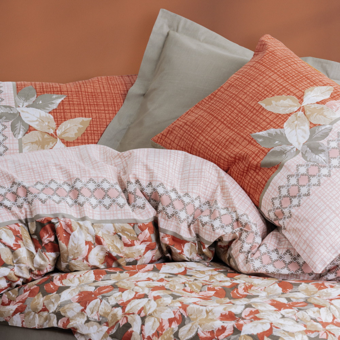 Lenjerie de pat ranforce, două persoane, bumbac 100%, Cotton Box, Simeone - Mink [2]