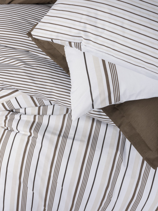 Lenjerie de pat ranforce, două persoane, bumbac 100%, Cotton Box, Swell - Brown [3]