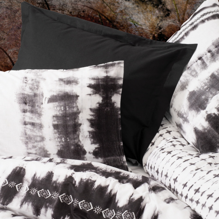 Lenjerie de pat ranforce, două persoane, bumbac 100%, Cotton Box, Shower - Black [2]