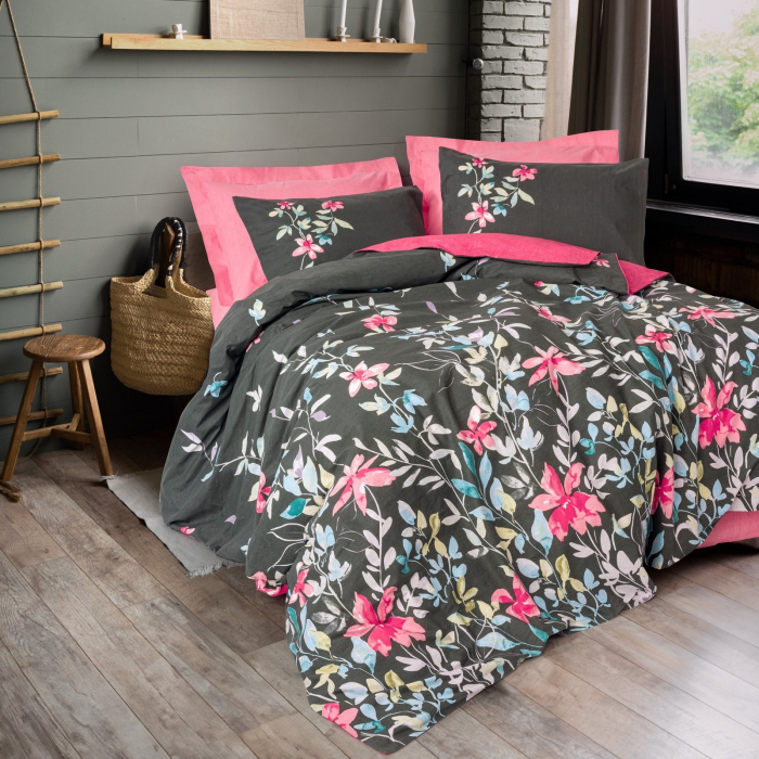 Lenjerie de pat ranforce, două persoane, bumbac 100%, Cotton Box, Merlin - Pink [1]