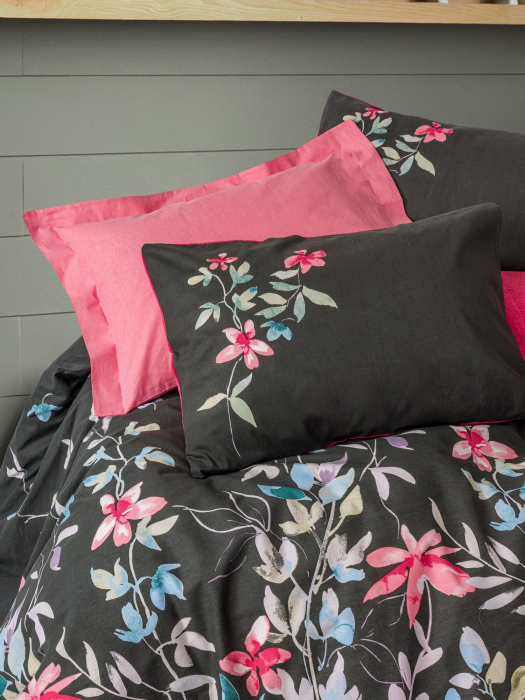 Lenjerie de pat ranforce, două persoane, bumbac 100%, Cotton Box, Merlin - Pink [2]
