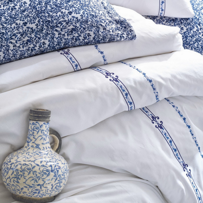 Lenjerie de pat ranforce, două persoane, bumbac 100%, Cotton Box, Delmor - Dark Blue [2]