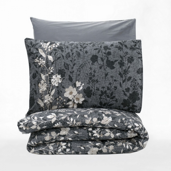 Lenjerie de pat ranforce, două persoane, bumbac 100%, Cotton Box, Comely - Anthracite [3]