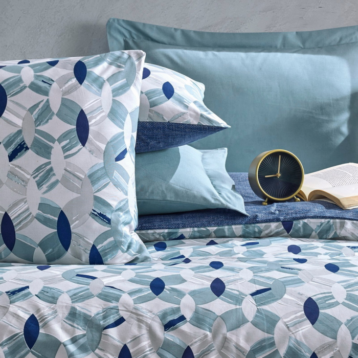 Lenjerie de pat ranforce, două persoane, bumbac 100%, Cotton Box, Tory - Blue [2]