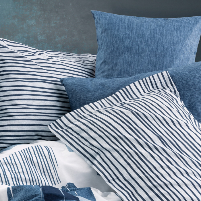 Lenjerie de pat ranforce, două persoane, bumbac 100%, Cotton Box, Solito - Indigo Blue [2]