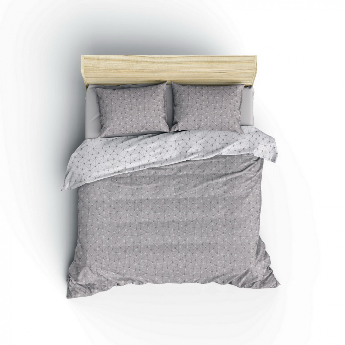 Lenjerie de pat ranforce, două persoane, bumbac 100%, Cotton Box, Mottle - Mink [2]