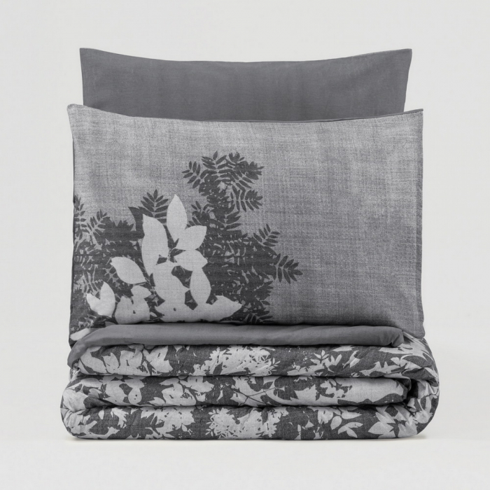 Lenjerie de pat ranforce, două persoane, bumbac 100%, Cotton Box, Lunt - Anthracite [3]