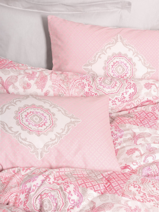 Lenjerie de pat ranforce, două persoane, bumbac 100%, Cotton Box, Saldo - Beige [2]