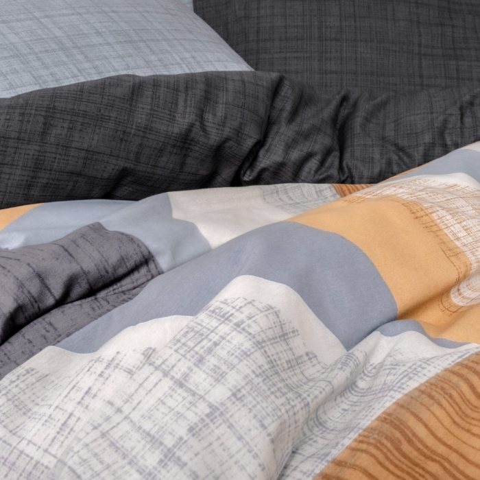 Lenjerie de pat ranforce, două persoane, bumbac 100%, Cotton Box, Giorno - Grey [2]