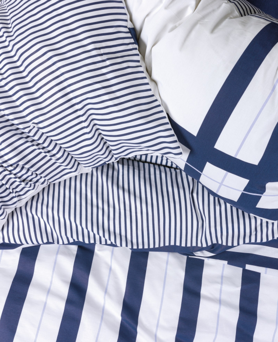 Lenjerie de pat ranforce, două persoane, bumbac 100%, Cotton Box, Nifty - Dark Blue [3]