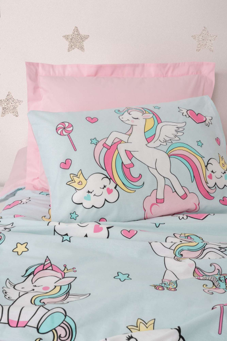 Lenjerie de pat ranforce, o persoana, bumbac 100%, Cotton Box, Twinka - Pink [3]