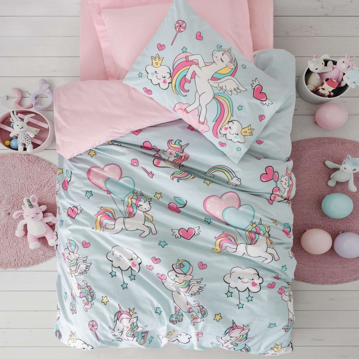 Lenjerie de pat ranforce, o persoana, bumbac 100%, Cotton Box, Twinka - Pink [1]