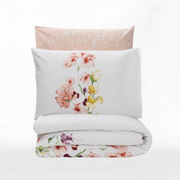Lenjerie de pat ranforce, o persoana, bumbac 100%, Cotton Box, Emma V2 - Salmon [3]