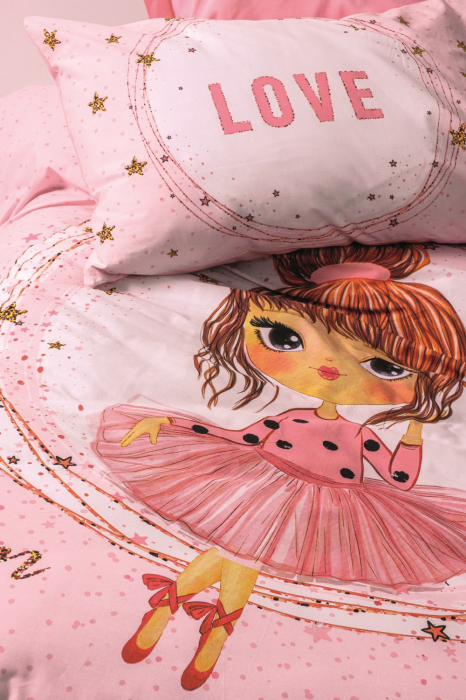 Lenjerie de pat ranforce, o persoana, bumbac 100%, Cotton Box, Jerry - Pink [2]