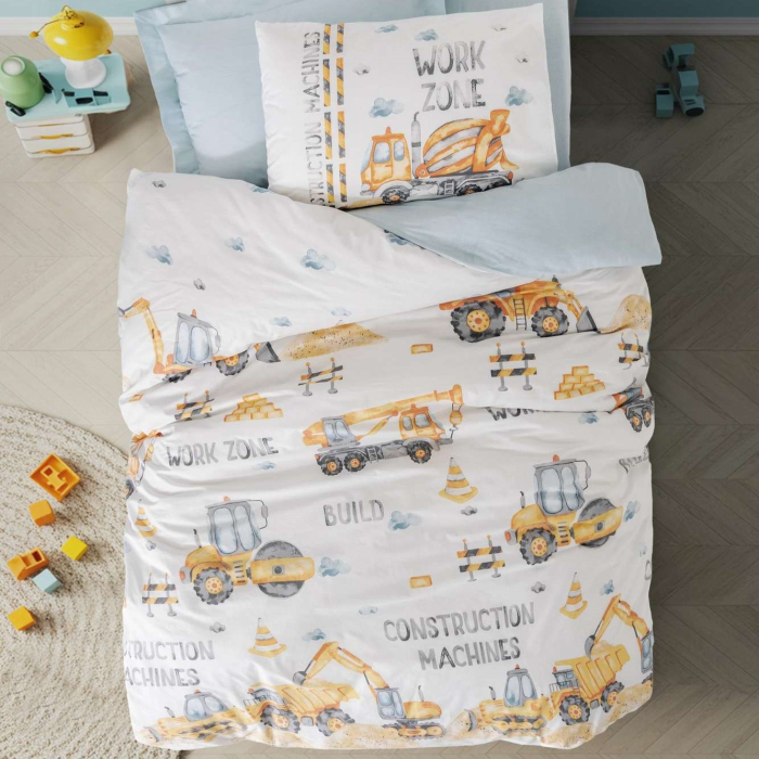 Lenjerie de pat ranforce, o persoana, bumbac 100%, Cotton Box, Buildo - Blue [1]